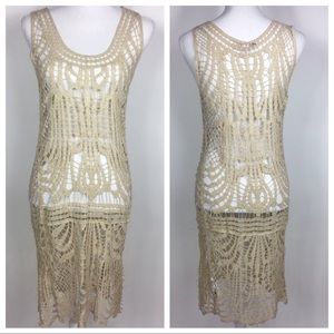 Forever 21 Gold Crochet Coverup Small